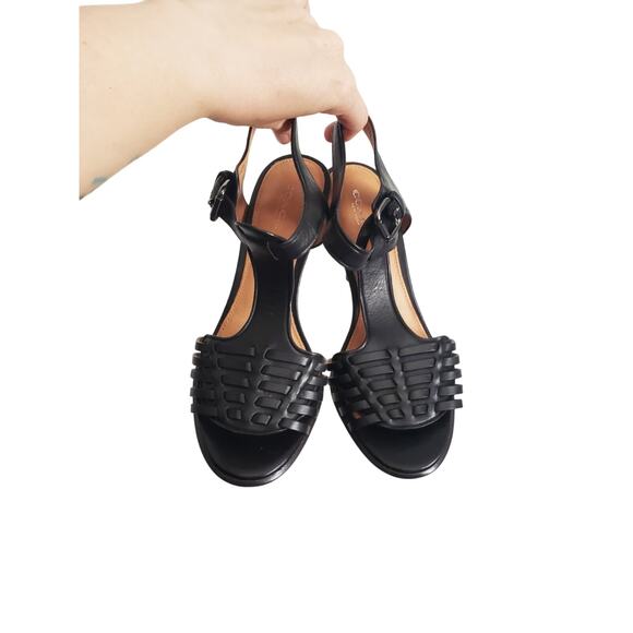 Coach Izzy Black Slingback Peep Toe Strappy Stilletto Heel Women's Size 7 - Picture 3 of 13